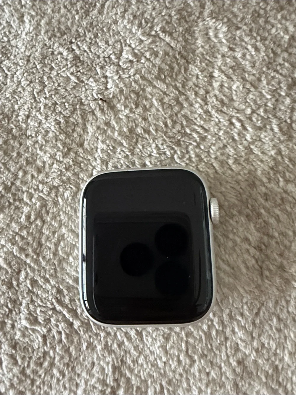 Apple Watch Silver Case with Black Sport Band